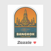 Vintage Travel Bangkok Thailand Retro Graphic シール (シート)