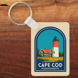 Vintage Travel Cape Cod Nauset Lighthouse Retro キーホルダー
