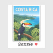 Vintage Travel Costa Rica Nature Beach Retro シール (シート)