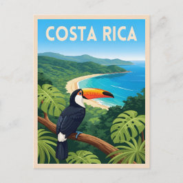 Vintage Travel Costa Rica Nature Beach Retro ポストカード