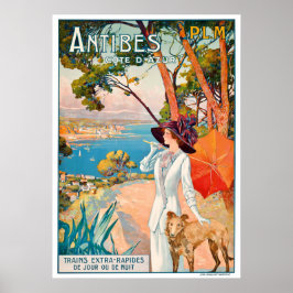 Vintage Travel - Côte d'Azur - Antibes France ポスター