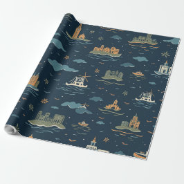 Vintage Travel Design Wrapping Paper ラッピングペーパー