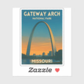Vintage Travel Gateway Arch National Park Missouri シール (シート)