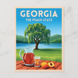 Vintage Travel Georgia Peach State Retro Scenic ポストカード