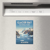 Vintage Travel Glacier Bay National Park Alaska マグネット (インサイチュ (食洗機))