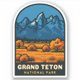 Vintage Travel Grand Teton National Park USA Retro シール