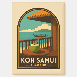Vintage Travel Koh Samui Island Thailand Retro マグネット