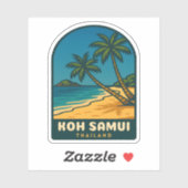 Vintage Travel Koh Samui Thailand Retro Beach シール (シート)