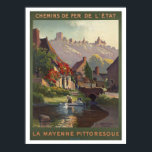 Vintage Travel La Mayenne Pittoresque France ポスター<br><div class="desc">Vintage Travel La Mayenne Pittoresque France Railways  - Vintage Travel Poster.  Old travel poster advertisement promoting vacation travel to America, Europe, Asia, Africa and Around the World.</div>