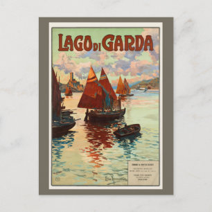 Vintage Travel, Lago di Garda, Lake Garda，イタリア ポストカード