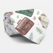 Vintage Travel Luggage Pattern (1) ネクタイ (ロール)