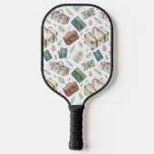 Vintage Travel Luggage Pattern (1) ピックルボールラケット (裏面)