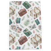 Vintage Travel Luggage Pattern (1) ミディアムペーパーバッグ (正面)