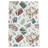 Vintage Travel Luggage Pattern (1) ミディアムペーパーバッグ (裏面)