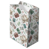 Vintage Travel Luggage Pattern (1) ミディアムペーパーバッグ (裏面アングル)