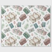 Vintage Travel Luggage Pattern (1) ラッピングペーパー (フラット)