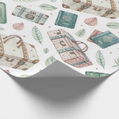 Vintage Travel Luggage Pattern (1) ラッピングペーパー (角)