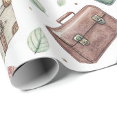 Vintage Travel Luggage Pattern (1) ラッピングペーパー (ロールコーナー)