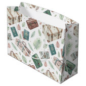 Vintage Travel Luggage Pattern (1) ラージペーパーバッグ (裏面アングル)