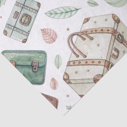Vintage Travel Luggage Pattern (1) 薄葉紙 (詳細)
