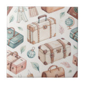 Vintage Travel Luggage Pattern (2) タイル (正面)