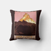 Vintage Travel, Matterhorn Mountain，スイス クッション (裏面)