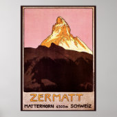 Vintage Travel, Matterhorn Mountain，スイス ポスター (正面)
