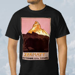 Vintage Travel, Matterhorn Mountain，スイス Tシャツ<br><div class="desc">ヴィンテージイラストレーション広告ヨーロッパの旅行ポスターまたは荷物表示スイスのツェルマットから、雪のベースでマッターホルン山を覆った。ツェルマット、マターホルン4505mシュワイズ。</div>