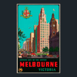 Vintage Travel - Melbourne - Australia Poster ポスター<br><div class="desc">Vintage Travel Melbourne Victoria Australia A vintage advertising poster of Melbourne, Australia. A beautiful poster of the Iconic city, famous for its classical Victoria architecture and modern fashion and modern coffee culture and cafes. Travelling to Melbourne may not be possible via reasonable means. Have Melbourne travel to you. Enjoy the...</div>