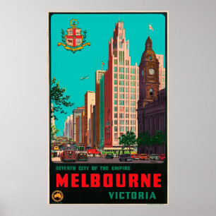 Vintage Travel - Melbourne - Australia Poster ポスター