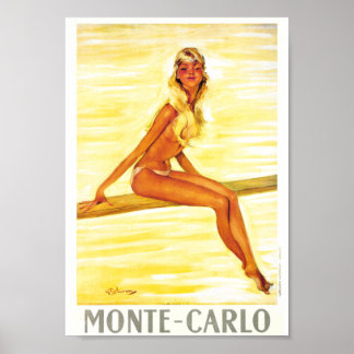 Vintage Travel - Monte-Carlo - Monaco ポスター