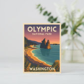 Vintage Travel Olympic National Park Washington ポストカード (スタンド正面)