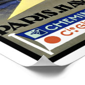 Vintage Travel Paris Havre New York ポスター (角)