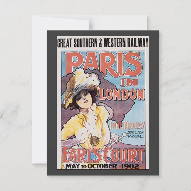 Vintage Travel, Paris in London Railroad Woman (正面)