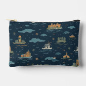 Vintage Travel Pattern Pouch アクセサリーポーチ (正面)