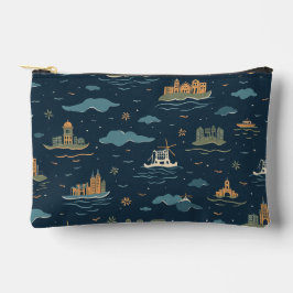 Vintage Travel Pattern Pouch アクセサリーポーチ