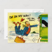 Vintage Travel Postcard Art - "See You Soon!" ポストカード (正面/裏面)