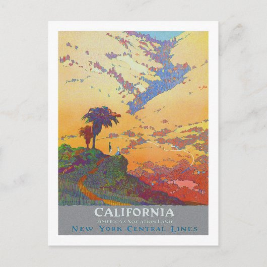 Vintage Travel Poster(カリフォルニア州) ポストカード (正面)