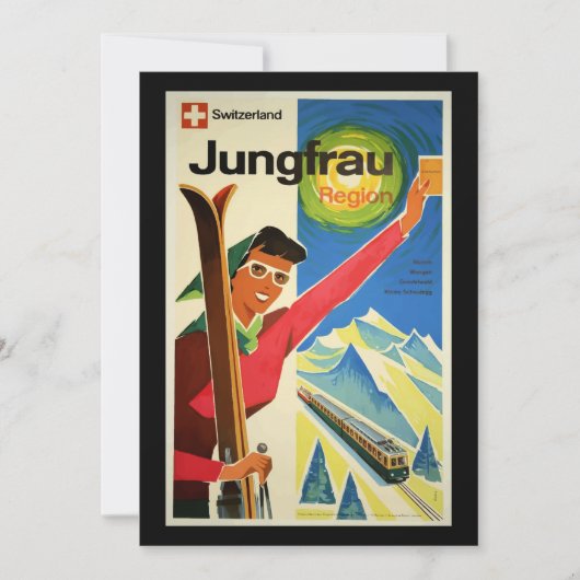 Vintage Travel Poster、スイス、Jungfrau、 カード (正面)