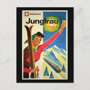 Vintage Travel Poster、スイス、Jungfrau、 ポストカード