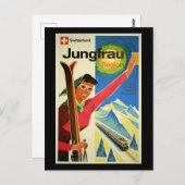 Vintage Travel Poster、スイス、Jungfrau、 ポストカード (正面/裏面)