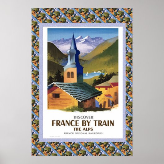 Vintage travel poster,フランス電車 ポスター (正面)