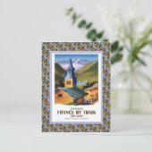 Vintage travel poster，フランス電車 ポストカード (スタンド正面)