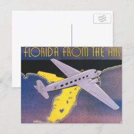 Vintage Travel Poster(フロリダ州、航空機) ポストカード