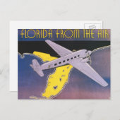 Vintage Travel Poster（フロリダ州、航空機） ポストカード (正面/裏面)