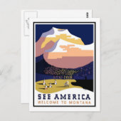 Vintage Travel Poster（モンタナ） ポストカード (正面/裏面)