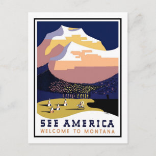 Vintage Travel Poster（モンタナ） ポストカード