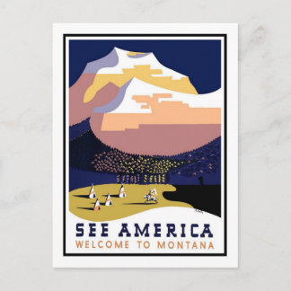Vintage Travel Poster(モンタナ) ポストカード