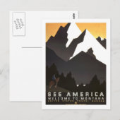 Vintage Travel Poster(モンタナ) ポストカード (正面/裏面)