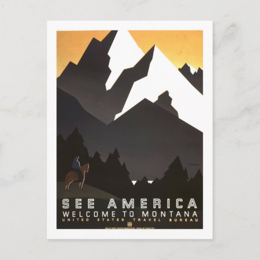 Vintage Travel Poster(モンタナ) ポストカード (正面)